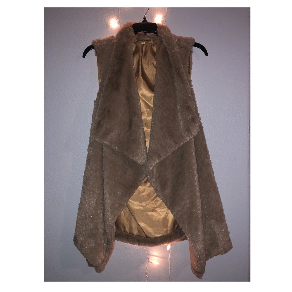 Faux Fur Vest | Tan